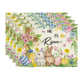 Sm:)e Easter Bunny Eggs Colorful Flowers Easte Placemats Set of 4, 12 x 18 Inch