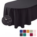 Sm:)e Black Farmhouse Style Waterproof Tablecloth 60x84 Inch, Yarn-Dyed Woven Table Cover for Dining Decor, Oval