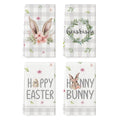 Sm:)e Buffalo Plaid Bunny He is Risen Easter Kitchen Dish Towels, 18x26 Inch Set of 4