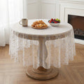 Sm:)e Silk Gold Foil Gauze Tablecloth Beige Round 60 Inch - Glitter Metallic Sheer Table Cover for Dining, Wedding, Party, and Events - Durable & Stylish Home Decor