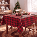 Sm:)e Red Black Royal Stewart Tartan Plaid Tablecloth, Rectangle 55x84 Inch, Wrinkle-Resistant & Machine Washable Classic Check Table Cover for Dinner/Party Decoration/Holiday