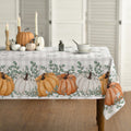 Sm:)e Fall Thanksgiving TableCloth Orange Pumpkin Table Cover for Party Picnic Dinner Decor 60x120 Inch
