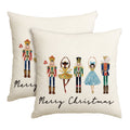 Sm:)e Nutcracker Merry Christmas Throw Pillow Cover 18x18 Inch Set of 2ï¼?Beige
