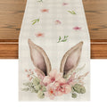 Sm:)e Buffalo Plaid Bunny Ears Easter Table Runner 13 x 50 Inch, Seasonal Holiday Table Decoration