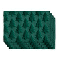 Sm:)e Green Christmas Tree Soft Plush Faux Fur Placemats 12x18 Inch, Kitchen, Dining Table Decor, Winter Christmas Party Decor