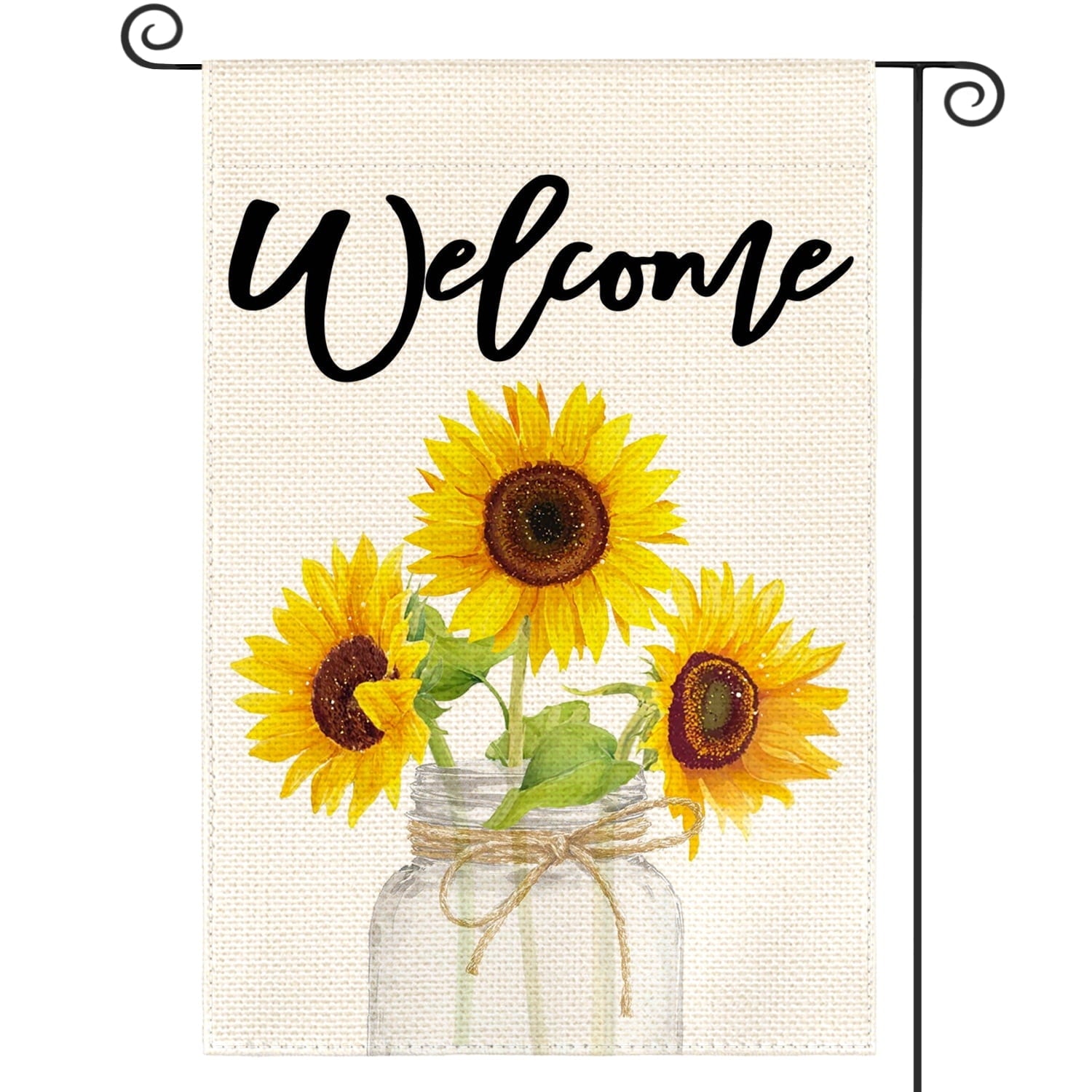 Sm:)e Summer Sunflower Garden Flag 12 x 18 Inch Double Sided, Welcome Seasonal Farmhouse Yard Outdoor Banner