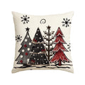 Sm:)e Watercolor Tree Snowflake Christmas Pillow Cover 18 x 18 Inch, Beige Square Seasonal Decorative Farmhouse Outdoor Sofa Case