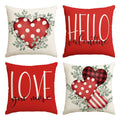 Sm:)e Eucalyptus Hearts Valentines Day Throw Pillow Cover Set of 4, 16x16 Inch