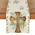 Sm:)e Elegant Cross He is Risen Spring Easter Table Runner 13 x 108 Inch