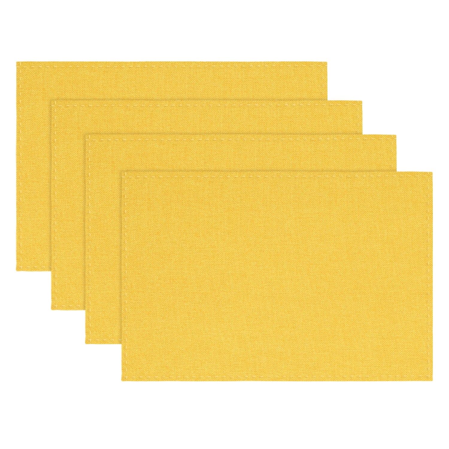 Sm:)e Yellow Placemats 12 x 18 Inch Set of 4, Seasonal Washable Kitchen Dining Table Decoration for Home Party,240g£¨0.53lb£©
