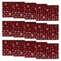 Smile Red and Black Buffalo Plaid Snowflakes Christmas Placemats Set of 12, 12x18 Inch Winter Table Mats for Party Kitchen Dining Decoration