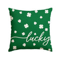 Sm:)e St Patricks Day Lucky Clover Throw Pillow Cover, 18 x 18 Inch Shamrock Green Cushion Case Decoration for Sofa Couch