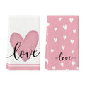 Sm:)e Valentine's Day Kitchen Dish Towels, 18x26 Inch, Set of 2, Love Pink Hearts
