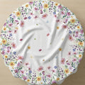 Sm:)e Spring Tablecloth 60 Inch Round, Wildflowers Floral Butterfly Washable Table Cover for Party Picnic Dinner Decor