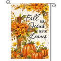 Sm:)e Cross Pumpkin Fall Garden Flag 12 x 18 Inch, Double-Sided Printing, Seasonal Farmhouse Yard Outdoor Decor