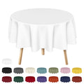 Sm:)e Round Tablecloth White - 60 Inch, Decorative Fabric Table Cover for Dining Table 4ft Table