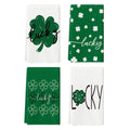 Sm:)e Shamrock Lucky Green Saint Patricks Day Kitchen Towels 18x26 Set of 4