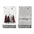 Sm:)e Trees Merry Christmas Kitchen Dish Towels Set of 2 18x26 Inch Black and White Buffalo Plaid