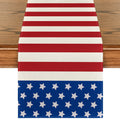 Sm:)e American Flag Stars Stripes Table Runner for Home Party Decorations Seasonal Summer Washable Kitchen Dining 4th of July Memorial Day Veterans Day Patriotic Table Decor 13x72 Inch