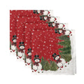 Sm:)e Red Winter Snowman Christmas Cloth Napkin Set of 4, 18x18 Inch