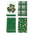 Sm:)e Gold Shamrock Clover Saint Patricks Day Kitchen Dish Towels 18x26 Inch Set of 4 Polka Dot