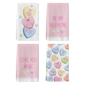 Sm:)e Valentine's Day Kitchen Dish Towels, 18x26 Inch, Set of 4, Crazy Colorful Heart Be Mine