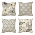 Sm:)e Pteridophyte Leaves Burlap Decorative Pillow Covers Set of 4, 18x18 Inch Outdoor Cushion Case Decoration for Sofa