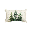 Sm:)e Christmas Trees Snowflake Throw Pillow Cover, 12 x 20 Inch Winter Holiday Cushion Case Decoration for Sofa Couch