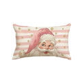 Sm:)e Pink Santa Claus Stripes Christmas Throw Pillow Cover 12 x 20 Inch, Holiday Cushion Case Decoration for Sofa Couch