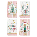 Sm:)e Pink Nutcrackers Merry Christmas Kitchen Towels Dish Towels, 18x26 Inch Xmas Balls Tree Winter Holiday Decoration Hand Towels Set of 4