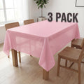 Plastic Table Cloth Disposable 3 Pack, 54 x 108 Inch, Pink, for Party Picnic Wedding
