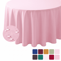 Sm:)e Pink Farmhouse Style Waterproof Tablecloth 60 Inch, Yarn-Dyed Woven Table Cover for Dining Decor, Round