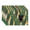 Sm:)e Christmas Tree Black Cat Christmas Placemats 12 x 18 Inch, Set of 4, Winter Table Decor Supplies for Kitchen Dining & Holiday Party