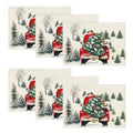 Smile Watercolor Red Christmas Placemats Set of 6, 12x18 Inch Seasonal Winter Xmas Holiday Table Mats