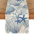 Sm:)e Summer Table Runner 13x72 Inch Blue Summer Beach Nautical Table Runners Modern Kitchen Dining Table Decorations Table Dresser for Home Holiday