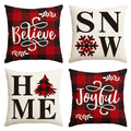 Sm:)e Seasonal 20â€?x 20â€?Farmhouse Snowflake Design Polyester Decorative Pillow Covers (4 Count)