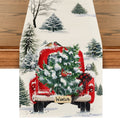 Sm:)e Watercolor Red Christmas Table Runner 13 x 48 Inch