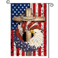 Sm:)e Patriotic Stars and Stripes Eagle Wreath Fourth of July Garden Flag 12x18 Inch Double Sided, USA Flag Independence Day Red White Blue Yard Outdoor Decoration