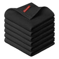 Sm:)e 100% Cotton Waffle Dishcloth, Black, 6 Pack Soft Absorbent Quick Dry Kitchen Cleaning Towels 12x12 Inch