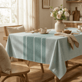 Sm:)e Chenille Fabric Yarn-Dyed Tablecloth 60x104 Inch, Light Green, Wrinkle Free