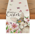 Sm:)e Floral Bunny Rabbit Easter Table Runner 13x72 Inch