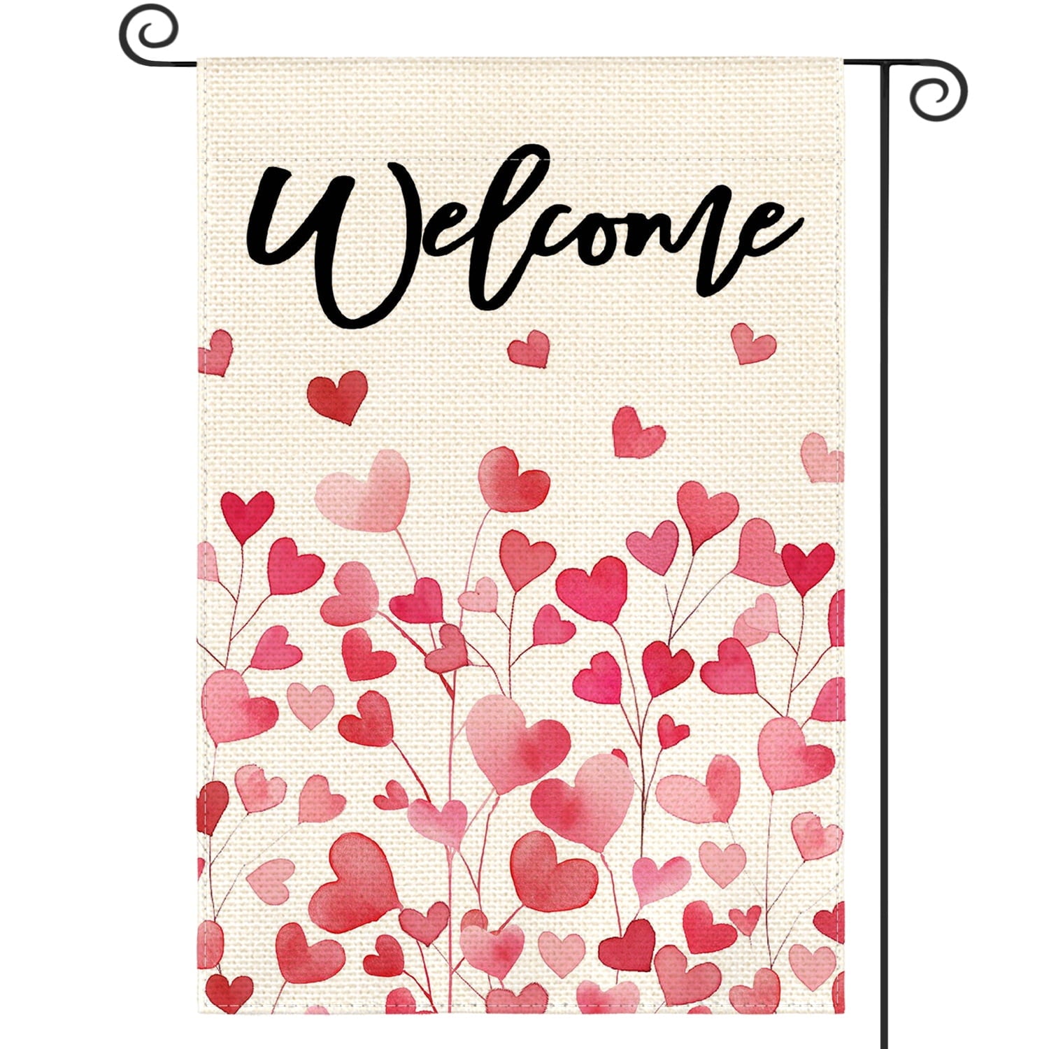 Sm:)e Love Hearts Welcome Valentine's Day Garden Flag 12x18 Inch