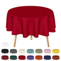 Sm:)e Stain and Wrinkle Resistant Fitable Red Table Cloth 70 Inch Round, Reusable and Washable Polyester Fabric Table Covers for Party, Wedding and Banquet Decoration 6ft Table