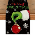 Smile Winter Xmas Merry Christmas Table Runner 13 x 72 Inch, Black