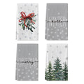 Sm:)e Snowflake Tree Mistletoe Winter Christmas Kitchen Dish Towels 18 x 26 Inch Set of 4