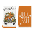 Sm:)e Pumpkin Truck Fall Dish Towels Set of 2, 18x26 Inch, Fall Farmhouse Kitchen Decor Hand Towels