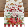 Smile Ice Cream Gingerbread Sweet Christmas Table Runner, Seasonal Winter Kitchen Dining Table Decoration for Home Party Indoor 13x48 Inch