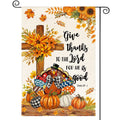 Sm:)e Turkey Cross Pumpkin Bow Thanksgiving Garden Flag 12 x 18 Inch, Double-Sided Printing, Outdoor Welcome Decor for Yards