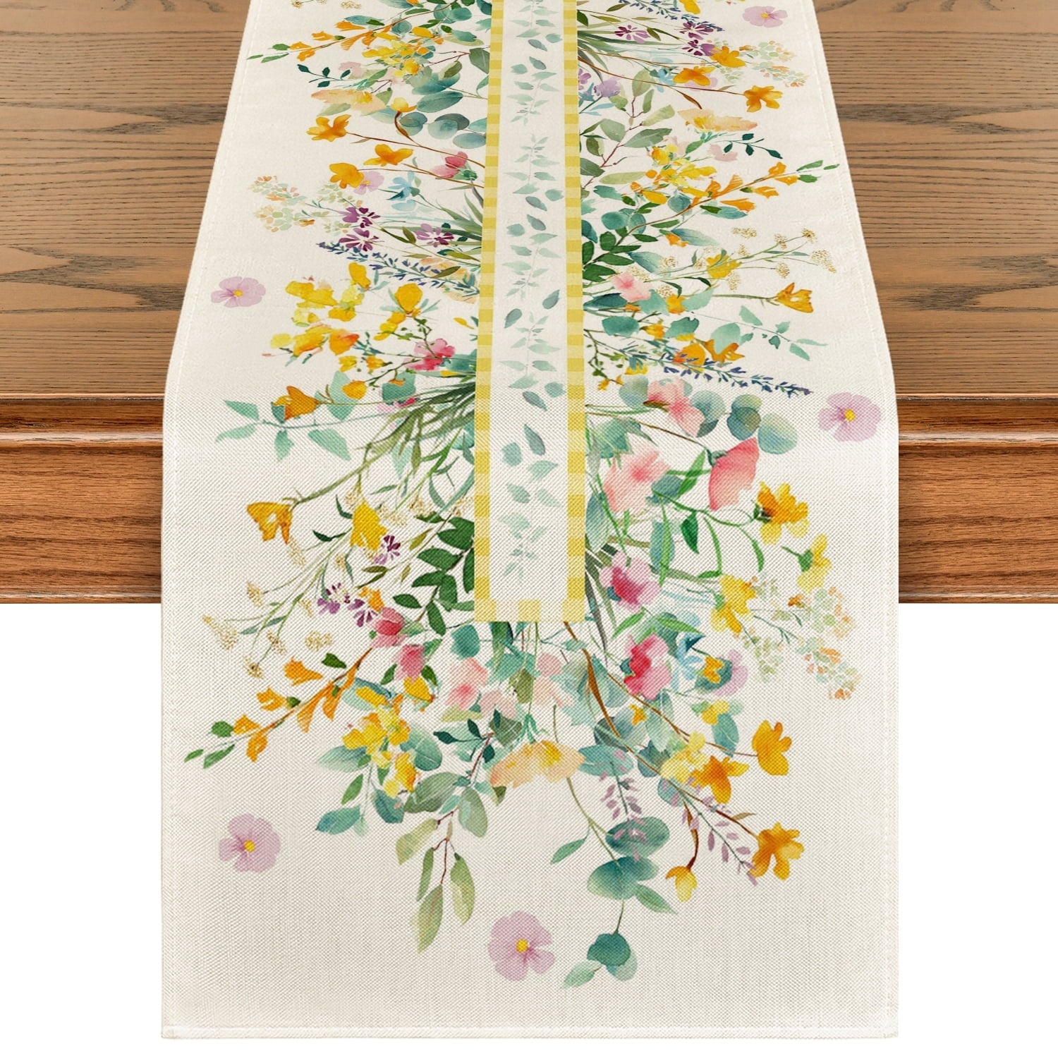 Smile Flower Floral Table Runner for Summer 13 x 36