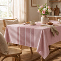 Sm:)e Chenille Fabric Yarn-Dyed Tablecloth 60x84 Inch, Light Red, Wrinkle Free